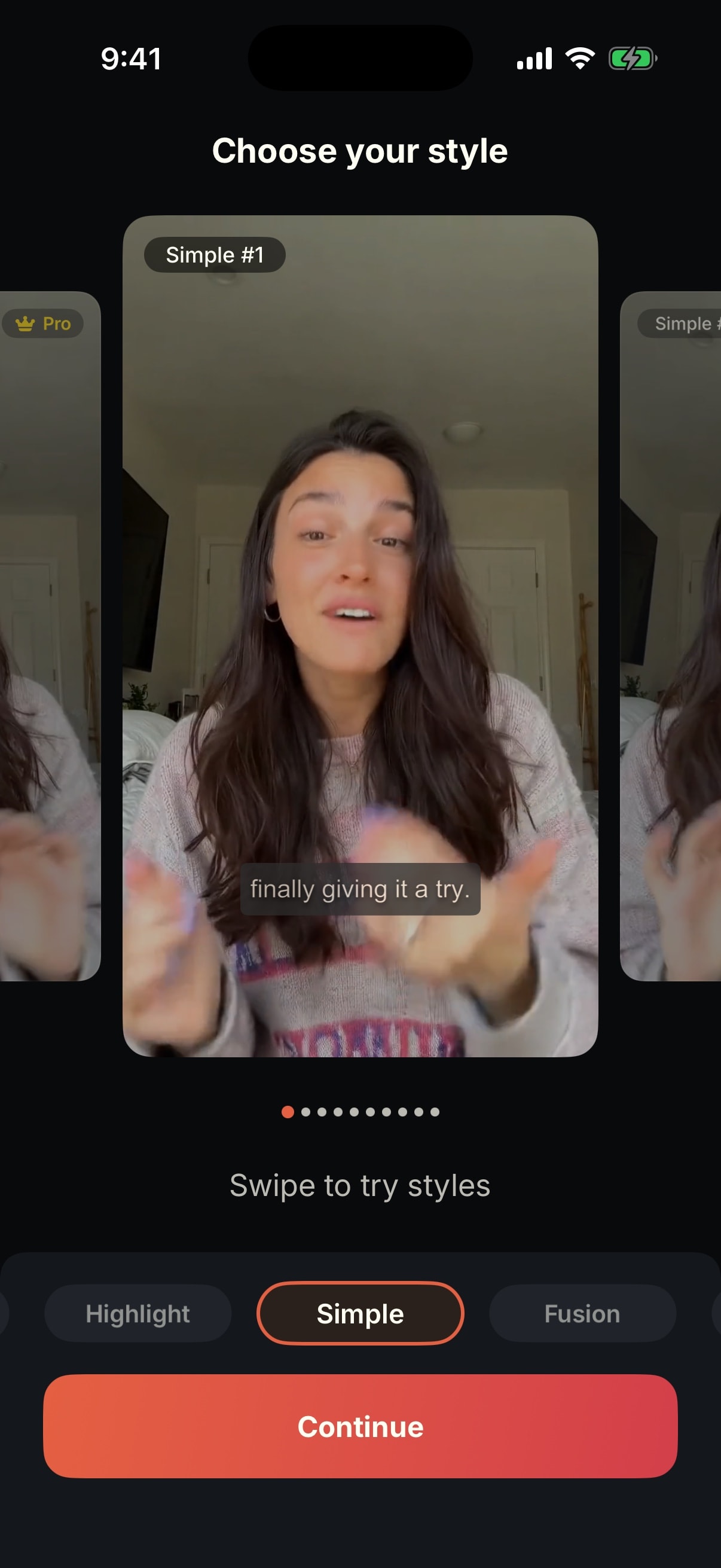 CapCap's caption style picker